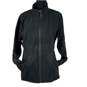 Argstar Black Fleece Jacket Womens Full Zip Lightweight Outdoor Hiking NWT